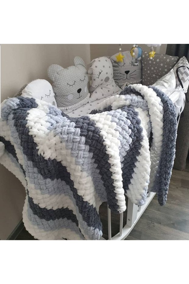 Plush, Velvet, Soft Alize Hand-Knitted 100 X 150 Tv Blanket, Sofa Shawl, Gift for Lover