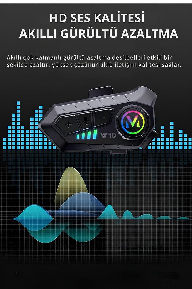 Bluetooth Motosiklet Intercom Kask Kulaklığı 2000 Mah Su Geçirmez Kask Kulaklık - 2