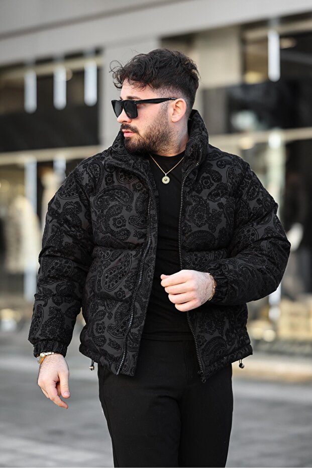 Men's Patterned Winter Inflatable Coat - 1