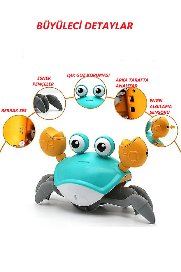 Emesrobotik Yengeç Bot: Hareketli, Yürümeye ve Emeklemeye Yardımcı Oyuncak - 5
