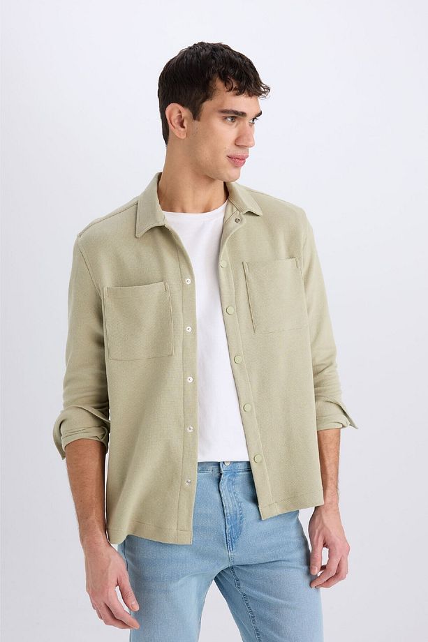 Regular Fit Uzun Kollu Çıtçıtlı Gömlek Ceket D8876ax25sp - 3