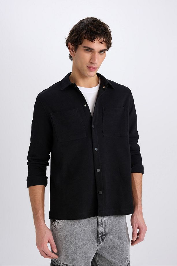 Regular Fit Uzun Kollu Çıtçıtlı Gömlek Ceket D8876ax25sp - 4