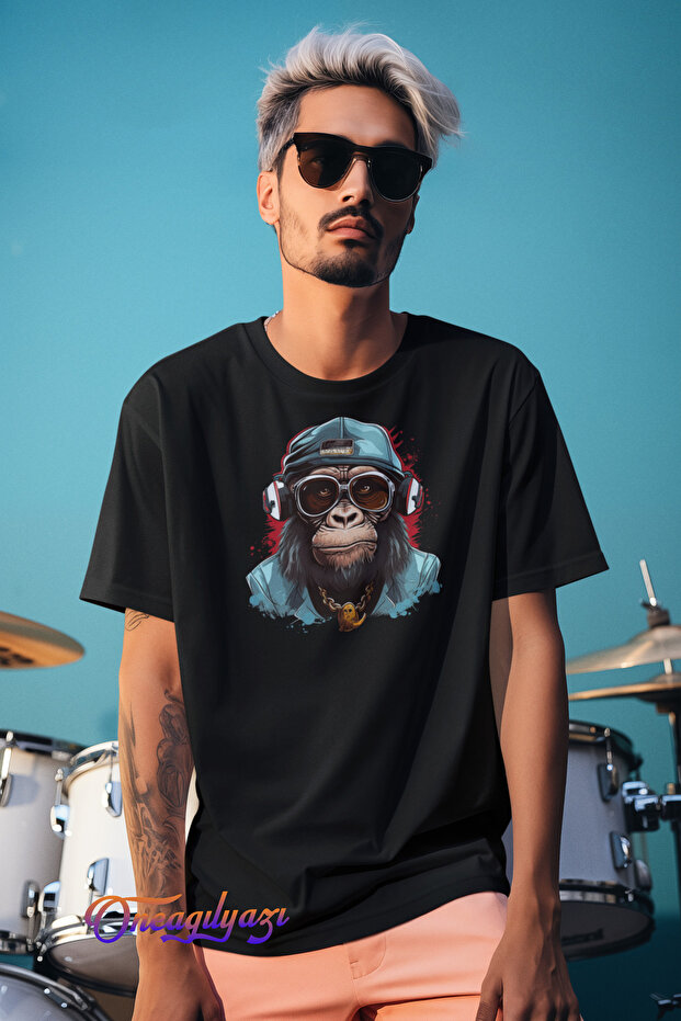 Monkey Printed Oversize T-Shirt