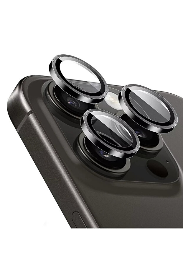 iPhone 15-16-17 Pro/Pro Max Camera Lens Protector Black
