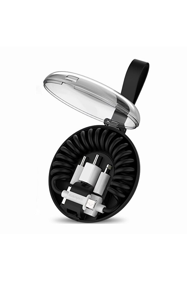 كابل بيانات زنبركي قابل للسحب، كابل شحن محمول متعدد الرؤوس من النوع C - 1