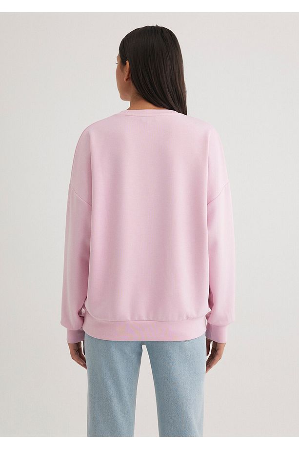 Lux Touch Tencel Tm Bisiklet Yaka Pembe Modal Sweatshirt 168837-71117 - 4