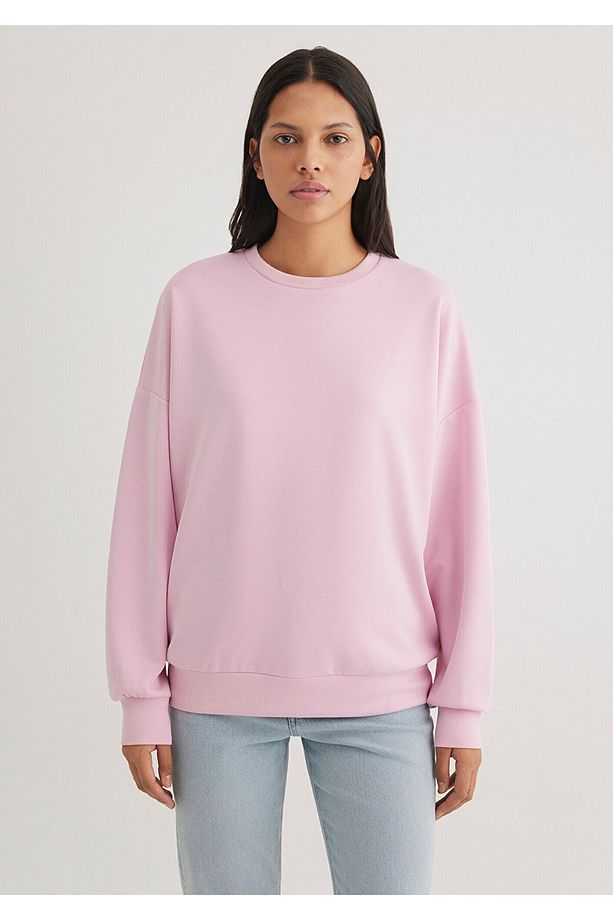 Lux Touch Tencel Tm Bisiklet Yaka Pembe Modal Sweatshirt 168837-71117 - 3