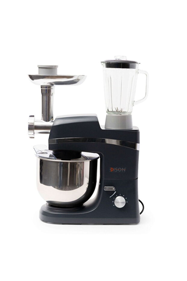 Electric Mixer, 6 Functions, 6.5 Liters, 1000 Watts - Dark Grey
