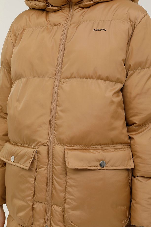 W-bella Coat 2pr Camel Kadın Uzun Kaban - 4