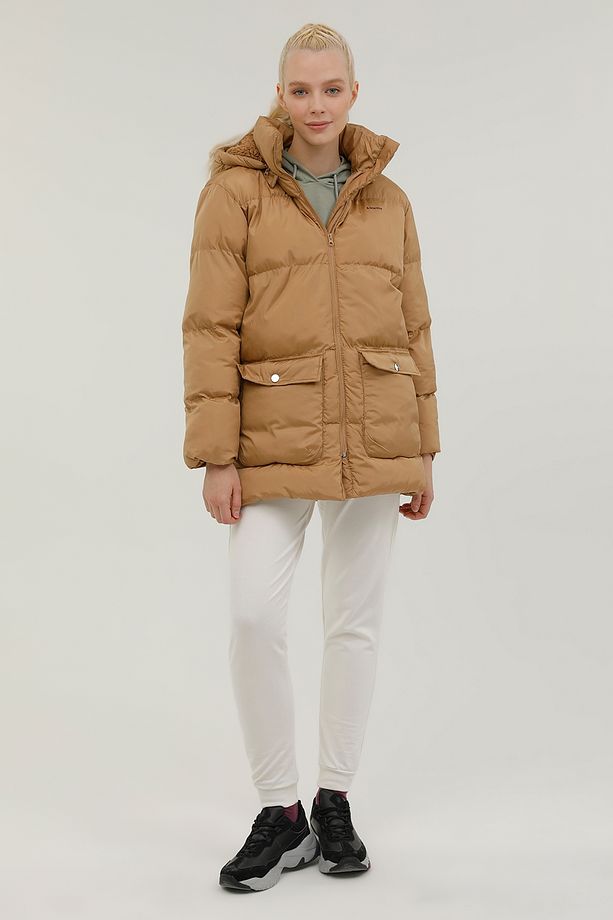 W-bella Coat 2pr Camel Kadın Uzun Kaban - 3