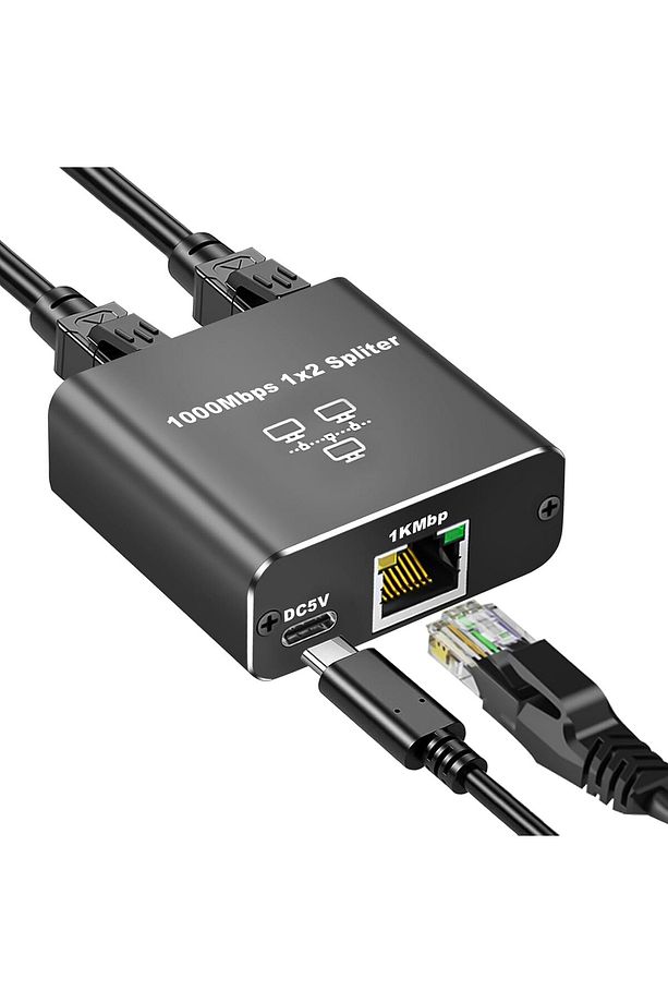 1 Gigabit Ethernet Anahtarı 2 Bağlantı Noktalı 1000Mbps, RJ45 1 ila 2 Ethernet Splitter ZR861 - 1
