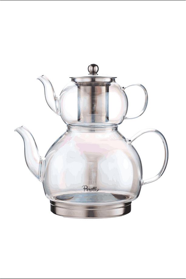 Keyf-i Ala Luster Indüksiyon Tabanlı Borosilikat Cam Çaydanlık Takımı 500 ml Demlik 1800 ml Suluk - 5