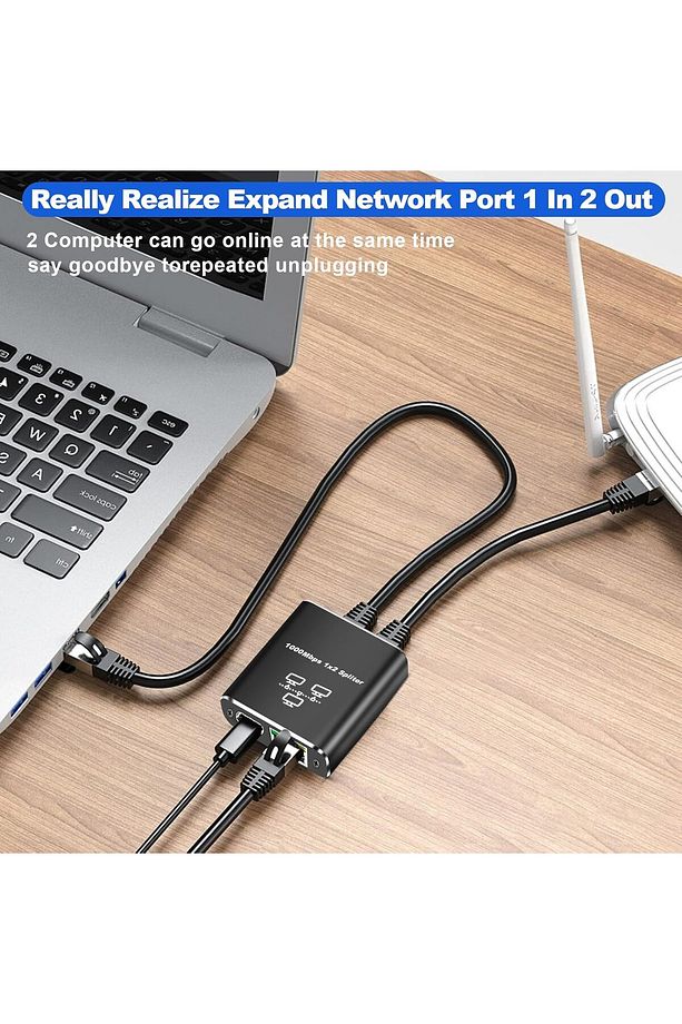 1 Gigabit Ethernet Anahtarı 2 Bağlantı Noktalı 1000Mbps, RJ45 1 ila 2 Ethernet Splitter ZR861 - 5