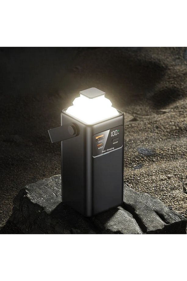 50.000 mah 22.5w 2xUSB 2xType-C Çıkış Hızlı Şarj Çoklu Kablolu Powerbank Kamp Işık Fener Güç Bankası - 1
