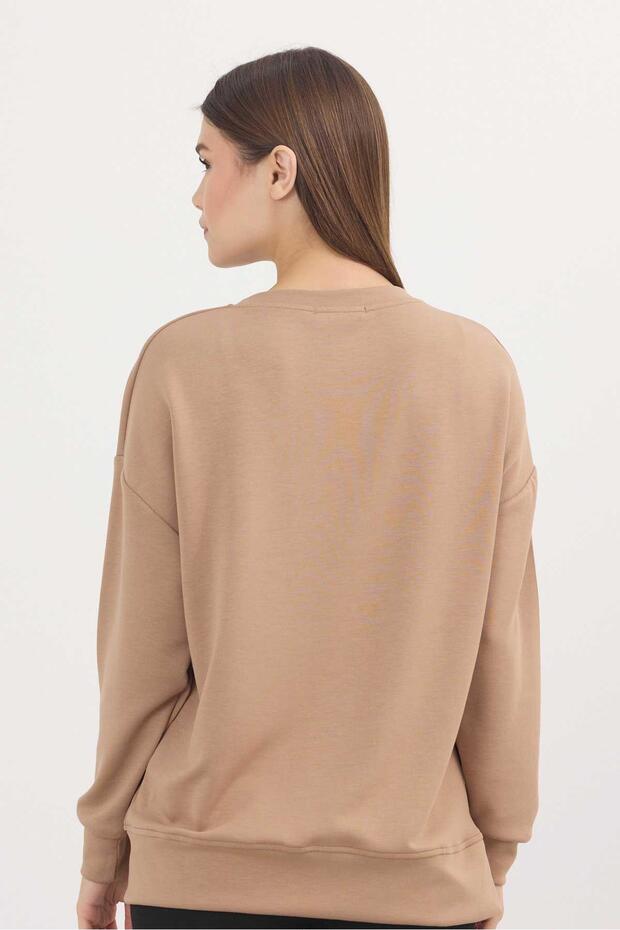 3000 Crew Neck Segmented Sweat Camel - 6