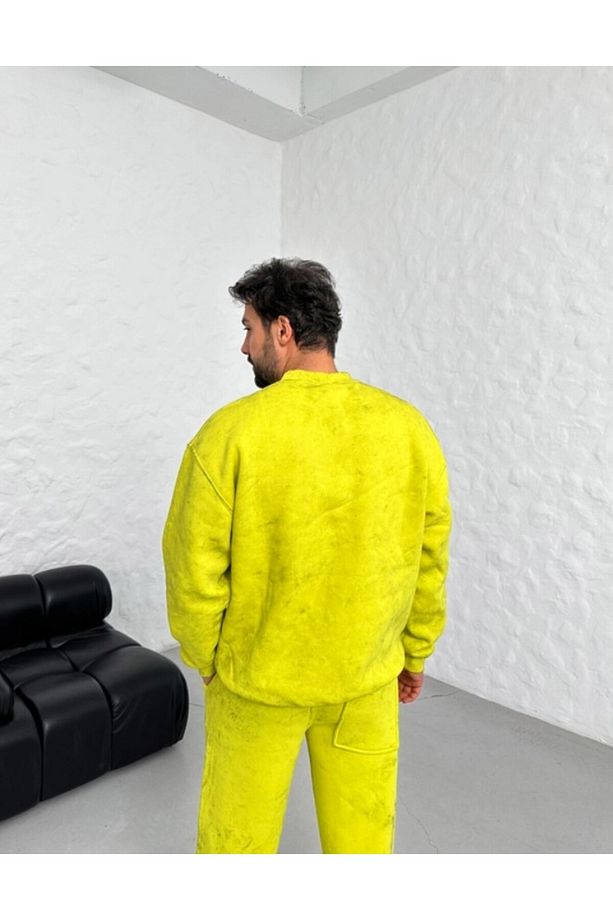 3 İplik Oversize Yıkamalı Bisiklet Yaka Sweatshirt PLZ - 3