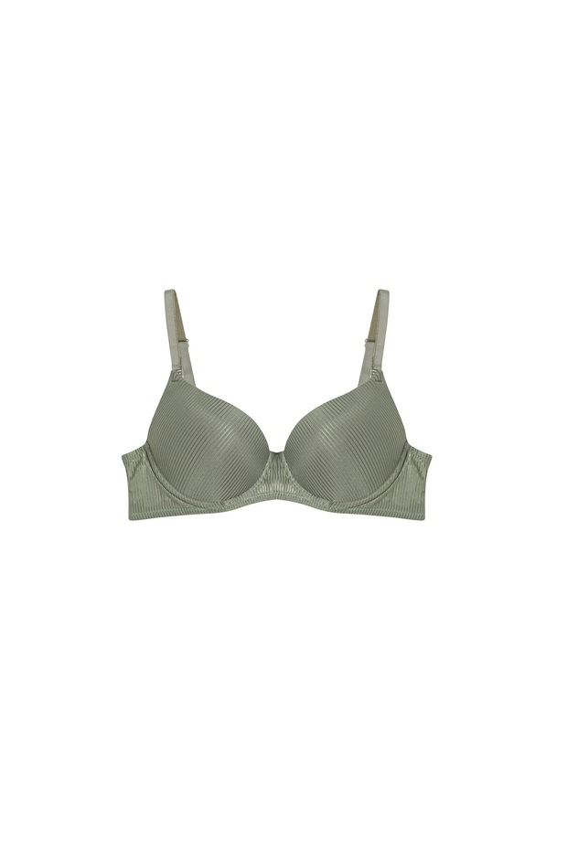 Aria Patterned Backing Green Bra Single Top (625Single)