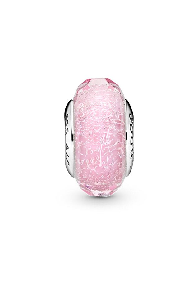 Pembe Parlak Murano Cam Charm - 4
