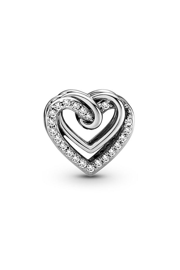 Işıltılı Iç Içe Geçmiş Kalpler Charm - 2