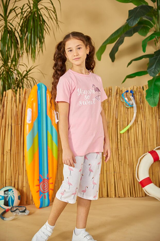 Roza pidžama za devojčice set 801 - 2