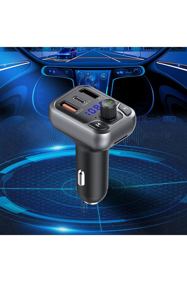 Bluetooth USB3.0 ve Type C PD Hızlı Şarj FM Transmitter - 3