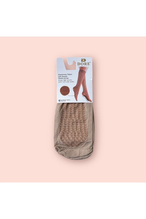 Women's Light Skin Color Anti-Slip Hajj and Umrah Tawaf Socks Knee Socks