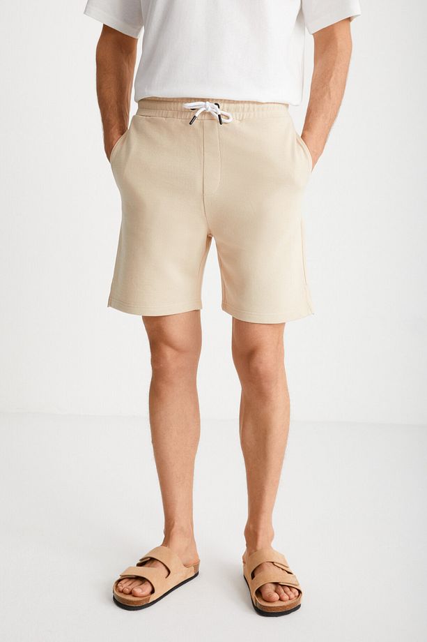 UNCERTAIN Erkek Comfort Fit Bej Şort & Bermuda - 1