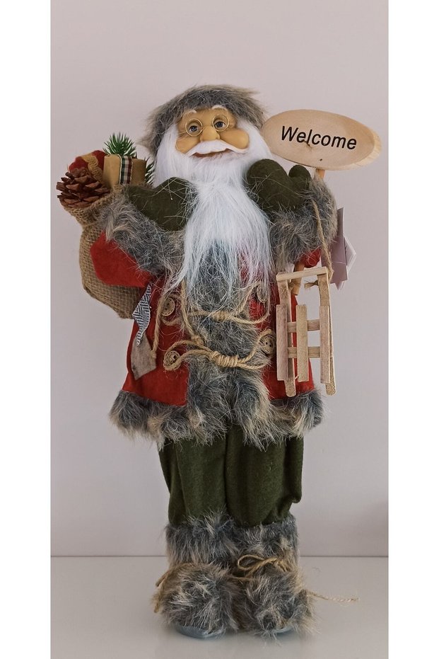 1 piece christmas ornament with gift santa claus figurine large size 45cm red 3
