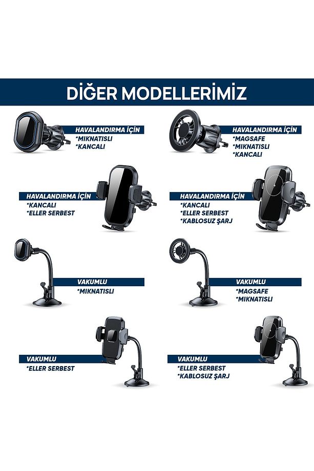 by Deji Kancalı Araç İçi Premium Telefon Tutucu - Araba Telefon Tutacağı Havalandırma İçin - 7
