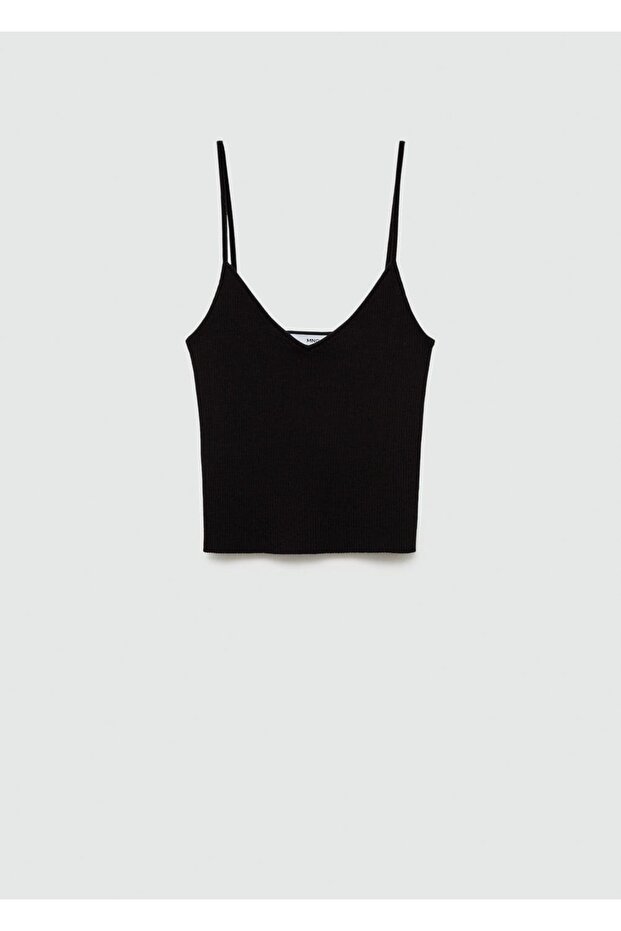 Blouse on a Rib with Thin Straps - 3