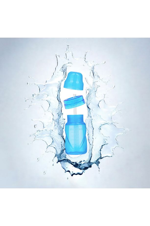 Akıtmaz Pipetli Bardak, 270 Ml, Mavi, 12 Ay,1 Adet - 7