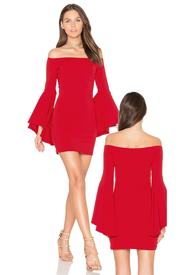 Rochie mini cu mâneci spaniole - 1