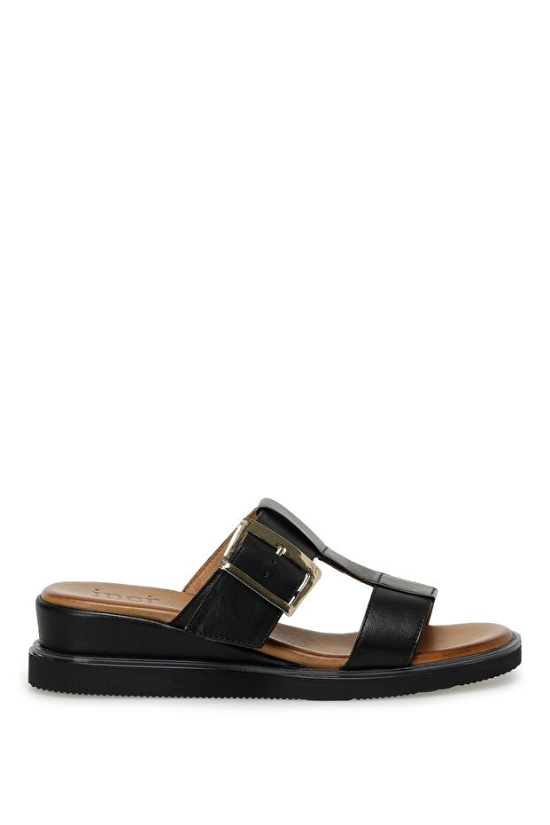 İncı Furry 3Fx Black Women's Slippers