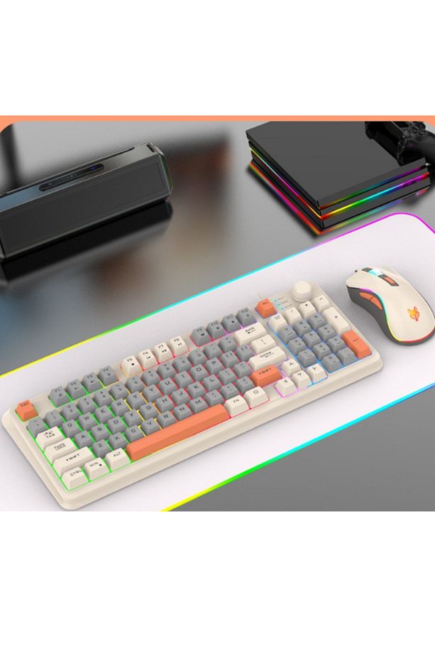 K820 Klavye Led Işıklı Modlu Oyuncu Klavye Mouse Seti Usb Girişli Kablolu - 2