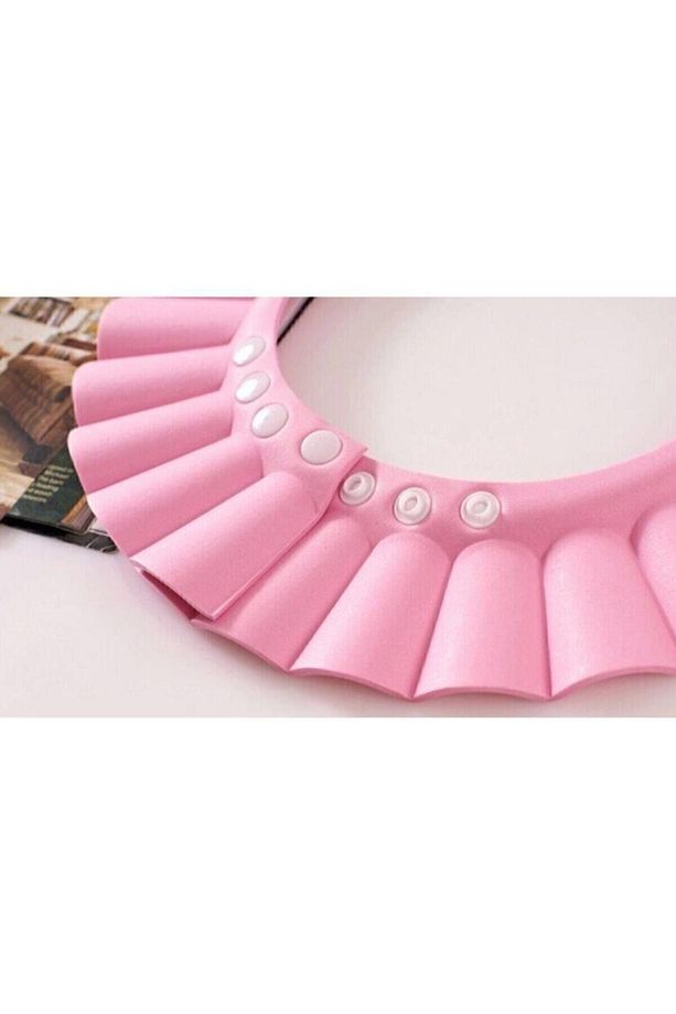 Bebek Banyo Şampuan Siperi Şapkası Köpük Siperlik Pembe - 3