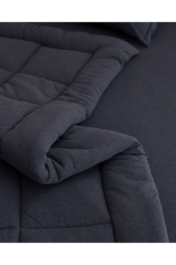 Bobigny Supersoft Tek Kişilik Comforter Set - Indigo - 5
