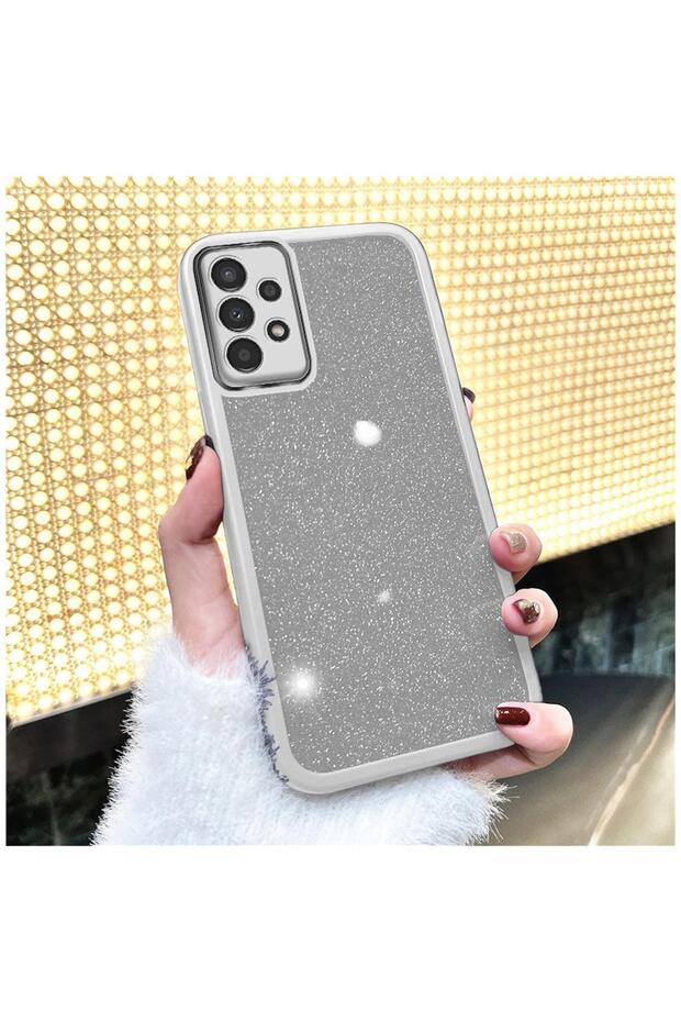 Samsung Galaxy A32 Compatible Case Glittery Silicone Case with Camera Lens Protection Gray