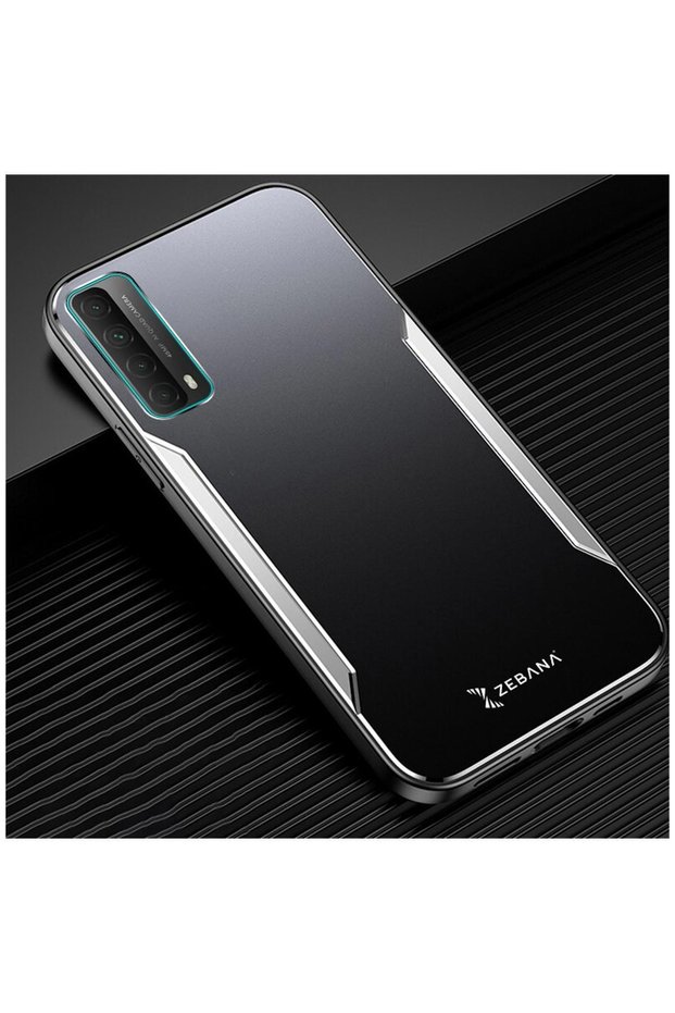 Huawei P Smart 2021 Compatible Case Metal Mitras Case (Silicone Edge) Gray