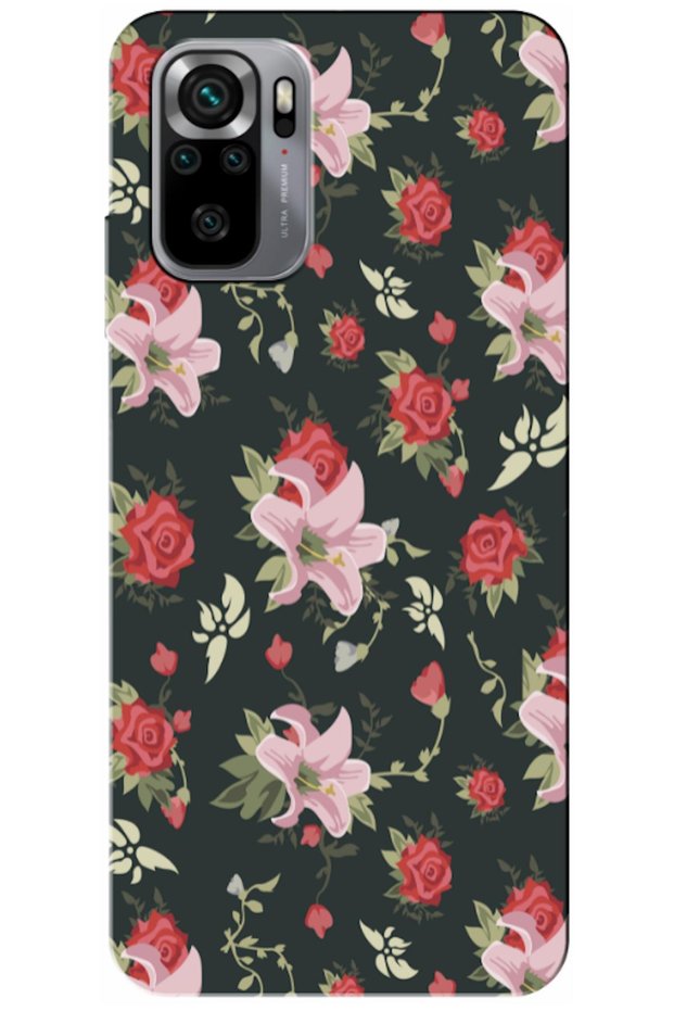 Xiaomi Redmi Note 10S Compatible Case Spring Flowers 1 Silicone Case (Printed)
