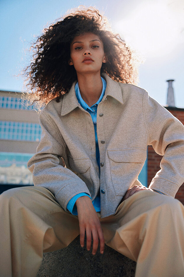 Önü Düğmeli Ceket - 3