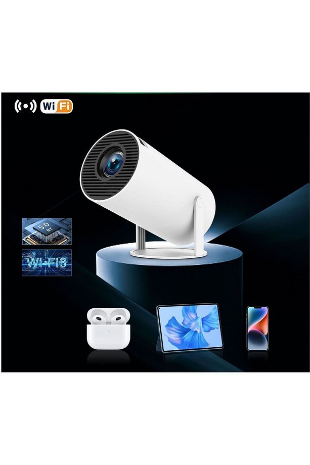 Taşınabilir Sinema Projektörü 1280 * 720P Ev Sineması Bluetooth Android 11 Akıllı Projeksiyon Wifi - 3