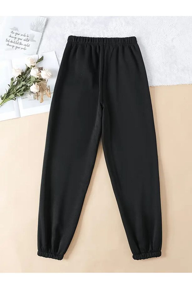 Siyah Unisex Jogger Paça Lastikli Eşofman Altı ŞAH MODAffdşçş - 2