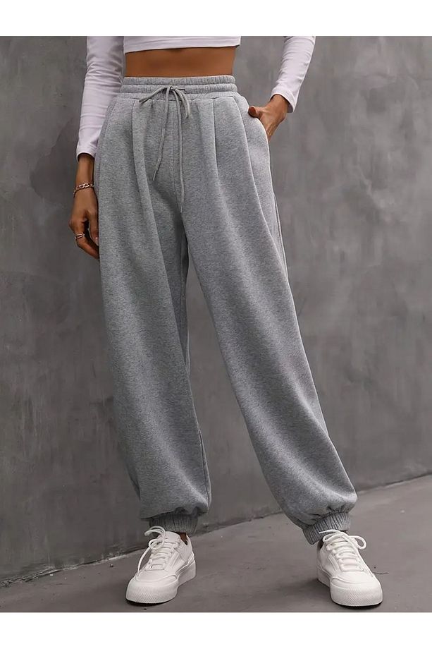 Gri Eşofman JOGGER  Paça Lastikli Ter Tutmayan Esnek Kumaş ŞAH MODA 5 - 6