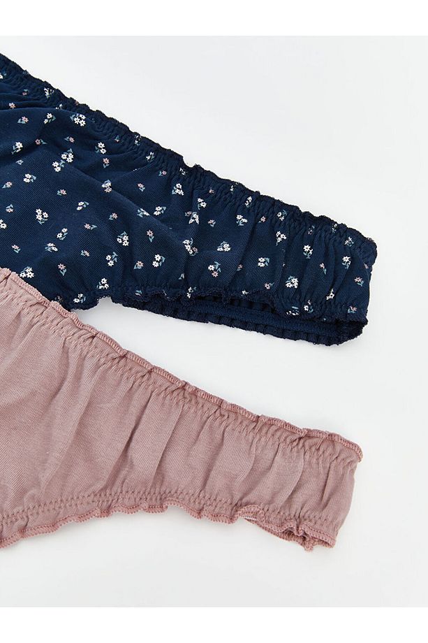 LCW DREAM Lacivert Çiçekli Tanga Külot 2'li Paket - 3