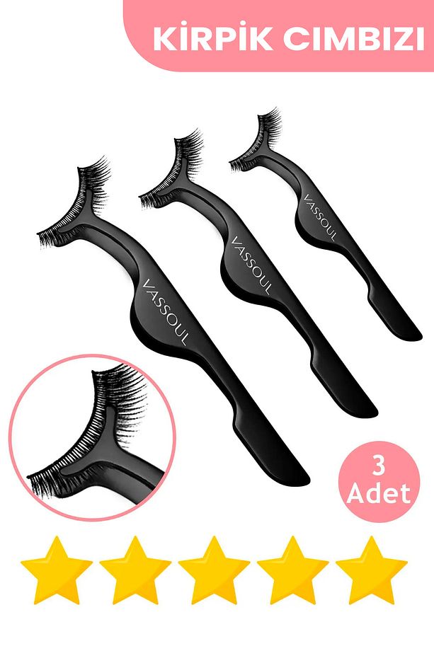 3'lü Takma Kirpik Cımbızı, Kirpik Tutucu, Takma Kirpik Yapıştırma Sökme Aparatı - 1