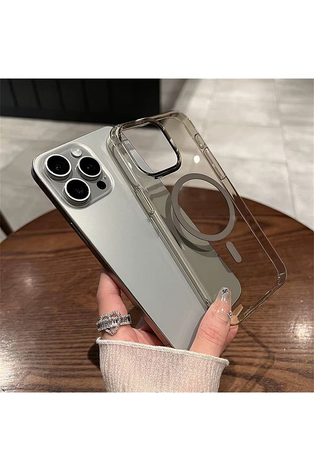 İPhone 15 Pro Max ÇöL Rengi Sararmaz Magsafe Mika Hafif Sert Parlak Şeffaf Kapak (SİLİKON DEĞİL) - 3