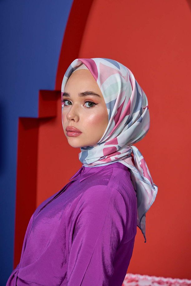 Marrakech Koleksiyon Soft Eşarp Gül Pembe Antrasit 1206-10 - 2
