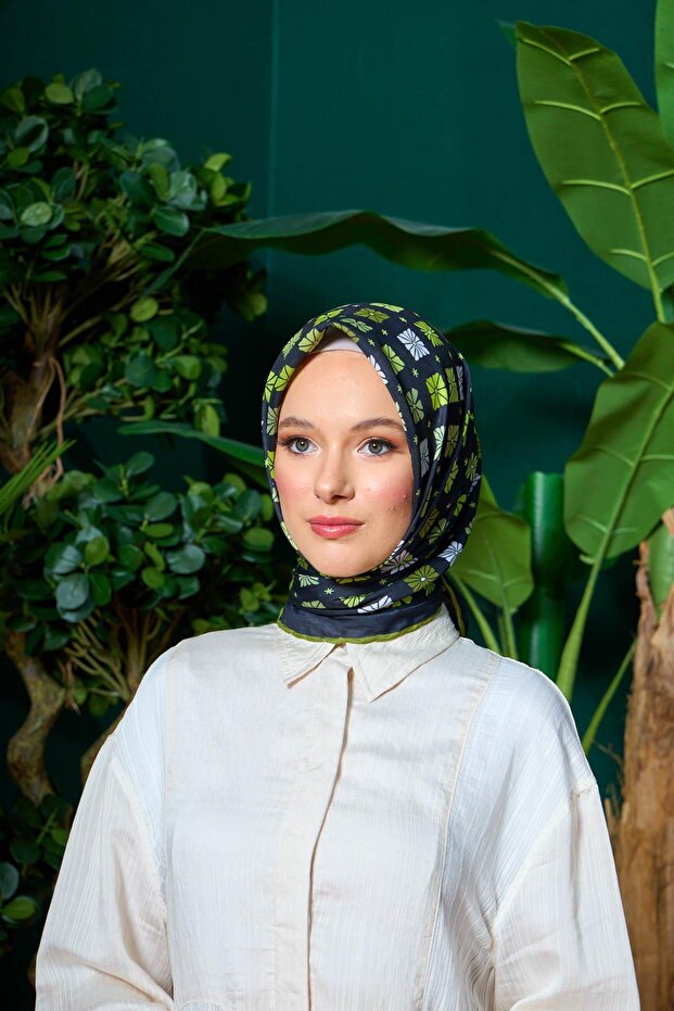 مجموعة مراكش وشاح ناعم أسود أخضر 1204-15