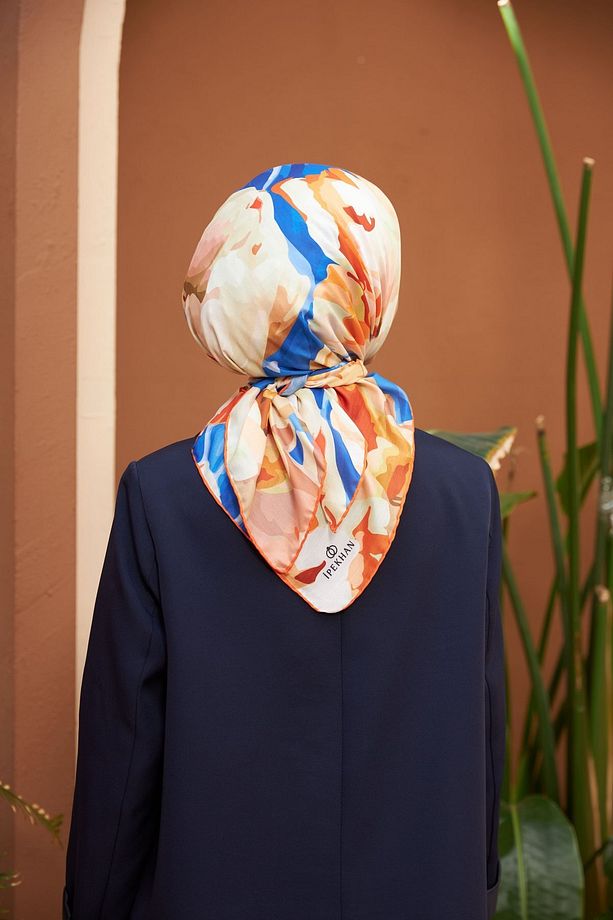 Nature Line Rose Soft Eşarp Mavi Krem 1156-02 - 4