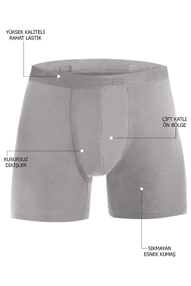 3'lü Erkek Modal Boxer Gri - 3